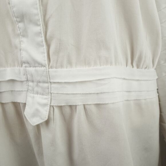 LANE BRYANT ~ Women's White Cotton Blouse With Raw Edge Layered Details ~26/28 - Picture 5 of 9